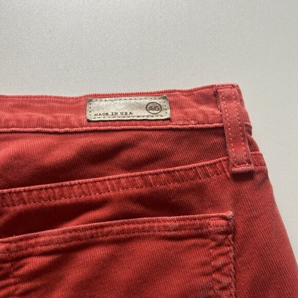 AG Adriano Goldschmied Corduroy Pants Women's Orange the Stevie Slim Straight 27 - Picture 12 of 12